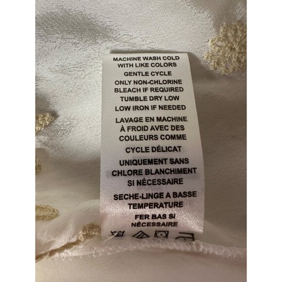 Coldwater Creek Serendipity Tunic Top MED Embroidered Lace Silky Elegant India - Picture 8 of 9